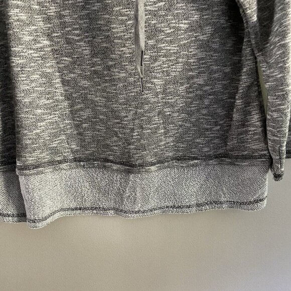 Andrea Jovine Women Sz M Heather Gray Long Sleeve Drawstring Cowl Neck Top - Picture 2 of 9